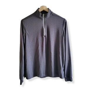 Greg Norman  Grey 1/4 zip Long- Sleeve Polo Shirt